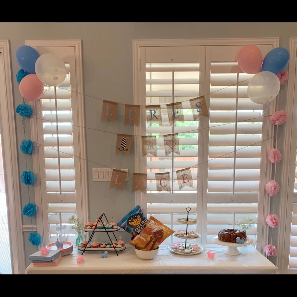 Lures or Lace Gender Baby Reveal Banner